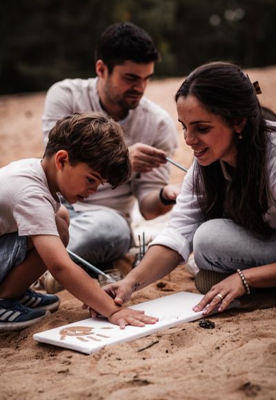 Sandbilder mit persönlicher Familiennote